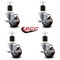 Service Caster 3'' Maroon Poly Swivel 1-7/8'' Expanding Stem Caster Set with Brake, 4PK SCC-EX20S314-PPUB-MRN-TLB-178-4 - alternate 4